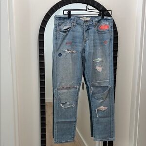 Lucky Brand Patched Boyfriend Distressed Jeans